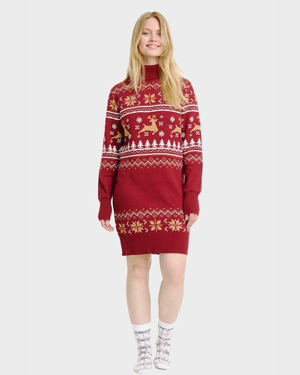 Women's Christmas Turtleneck Dress