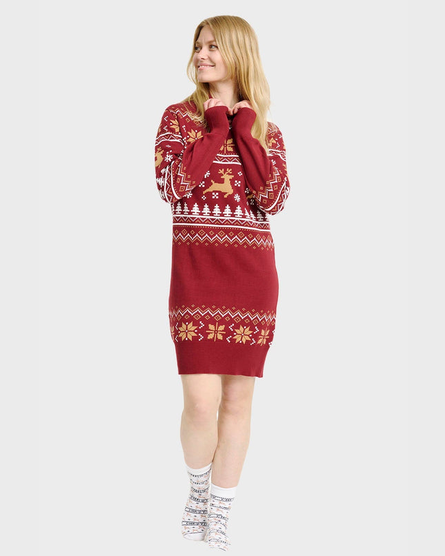 Christmas Turtleneck Dress for Women