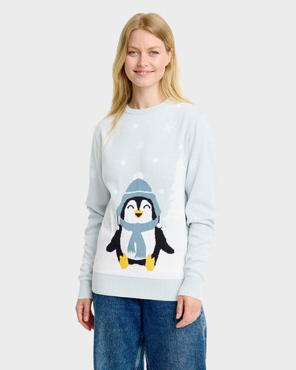 Cute Penguin Christmas Sweater for Women - Family Edition