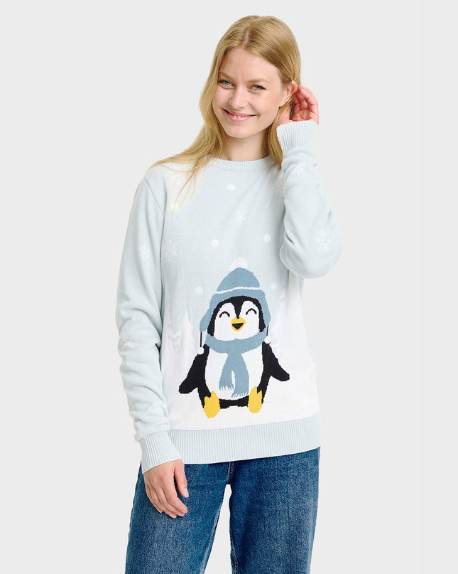 Cute Penguin Christmas Sweater for Women - Family Edition