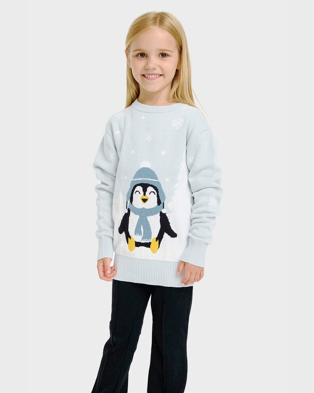 Adorable Penguin Christmas Sweater - Kids