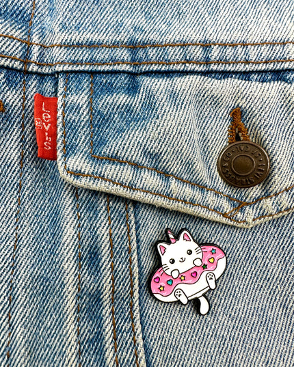 Donut Unicorn Cat Pin Badge | Tags: Accessories