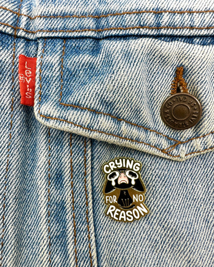 Crying for No Reason Enamel Pin Badge
