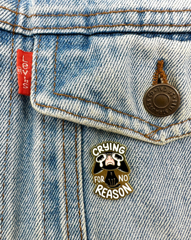 Crying for No Reason Enamel Pin Badge