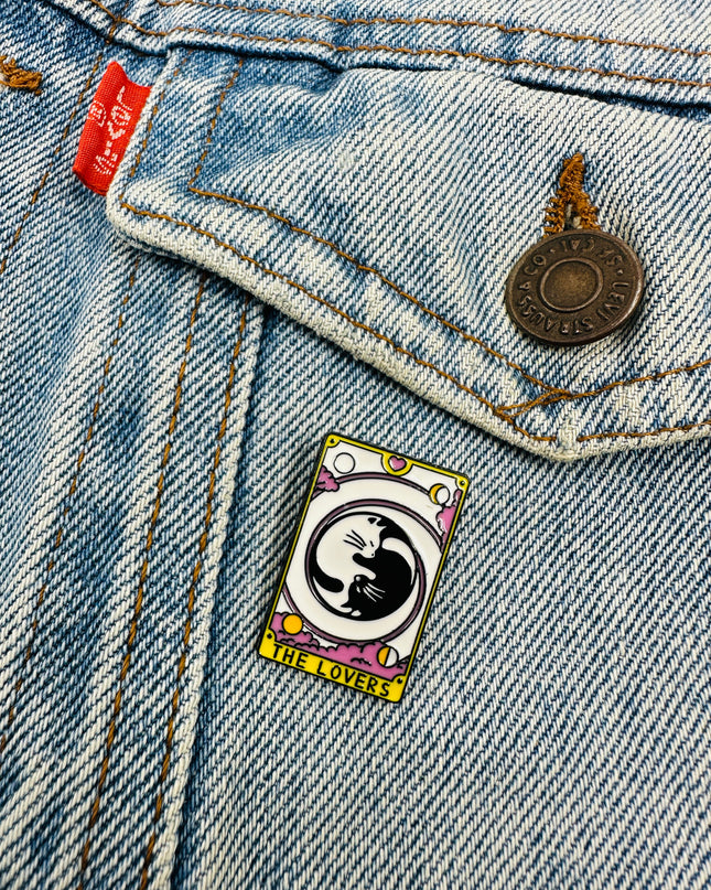 Cat Tarot Pin - The Lovers III Halloweeniin