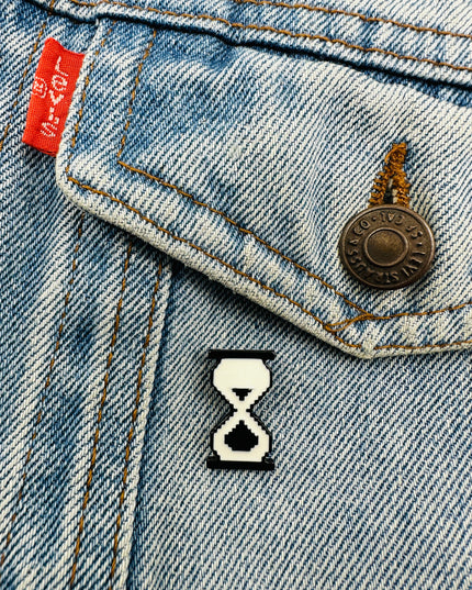 Pixel Hourglass Pin Badge