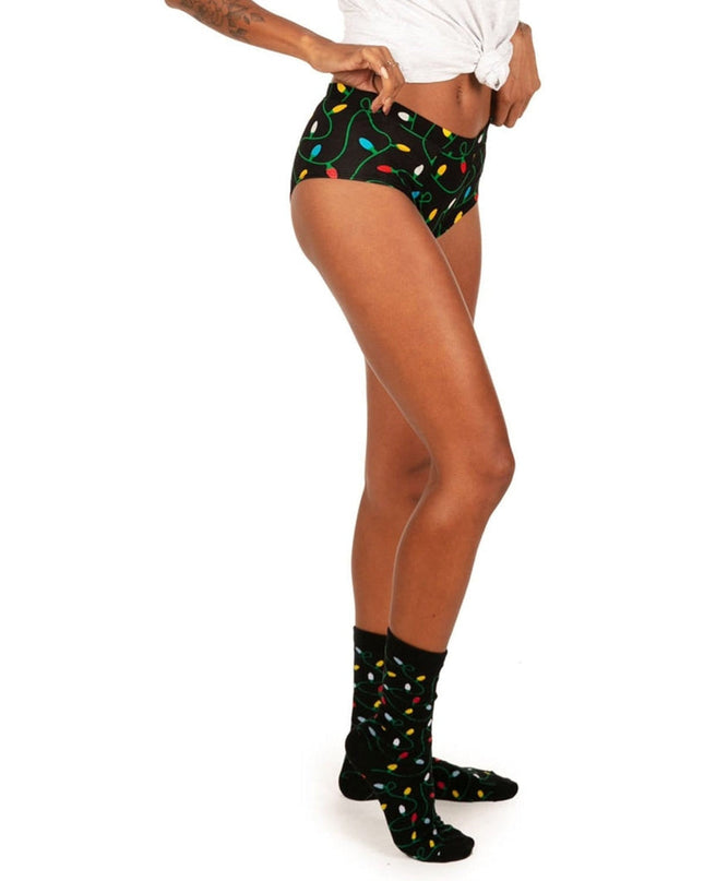 Women's Christmas Lights Underwear & Socks Gift Set