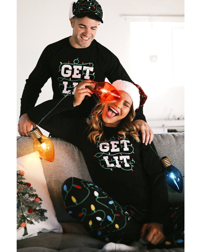 Men's Get Lit Crew Neck Pajama Set