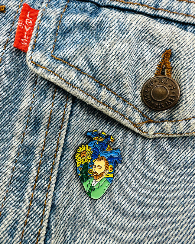 Heart Gogh Pin - Van Gogh Inspired Art Accessory