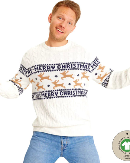 Christmas Sweater Marius for Women in Traditional Stylish White