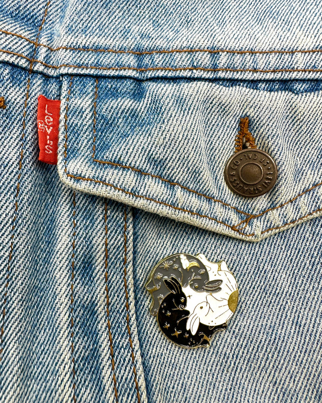 Three Bunnies Enamel Pin Badge