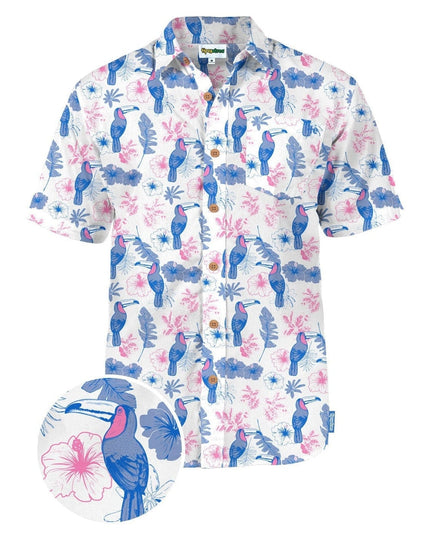 Men's Toucan Tango White Hawaiian Shirt