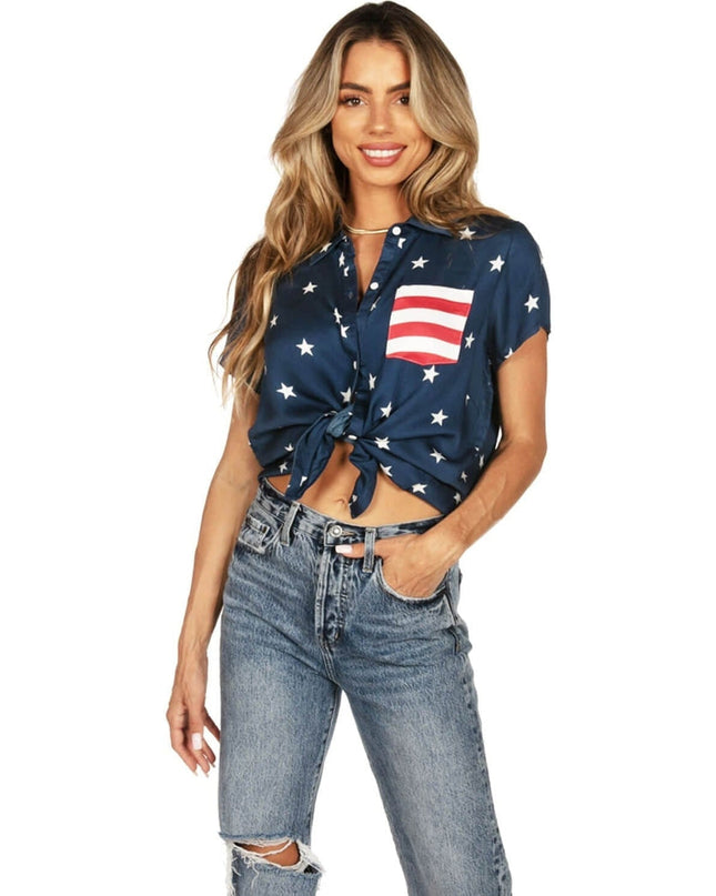 Women's Classic Flag Button Down Shirt
