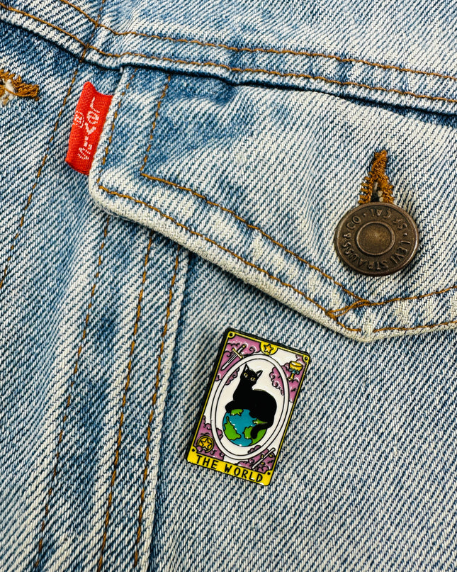 Brooch - Cat Tarot | The World | Halloween Accessories