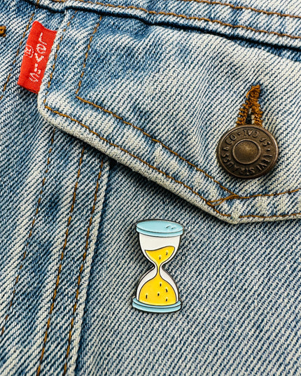 Hourglass Pin Badge