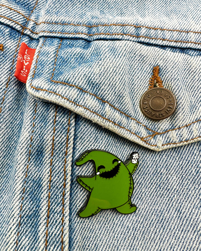 Checkered Ghost Pin - Fun Halloween Accessory