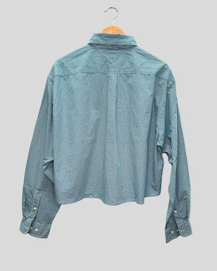 Vintage-uudelleentyöstetty paita - Ruudullinen crop-paita II