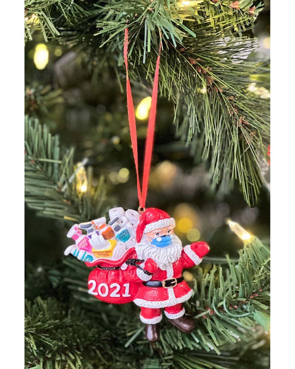 2021 Masked Santa 3D Ornament