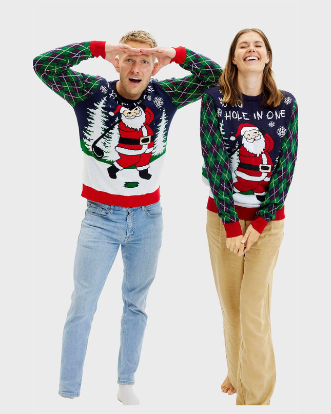 Ho Ho Hole In One Christmas Sweater for Men