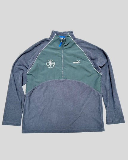 Vintage Puma Grey Fleece Pullover Family Christmas Sweater