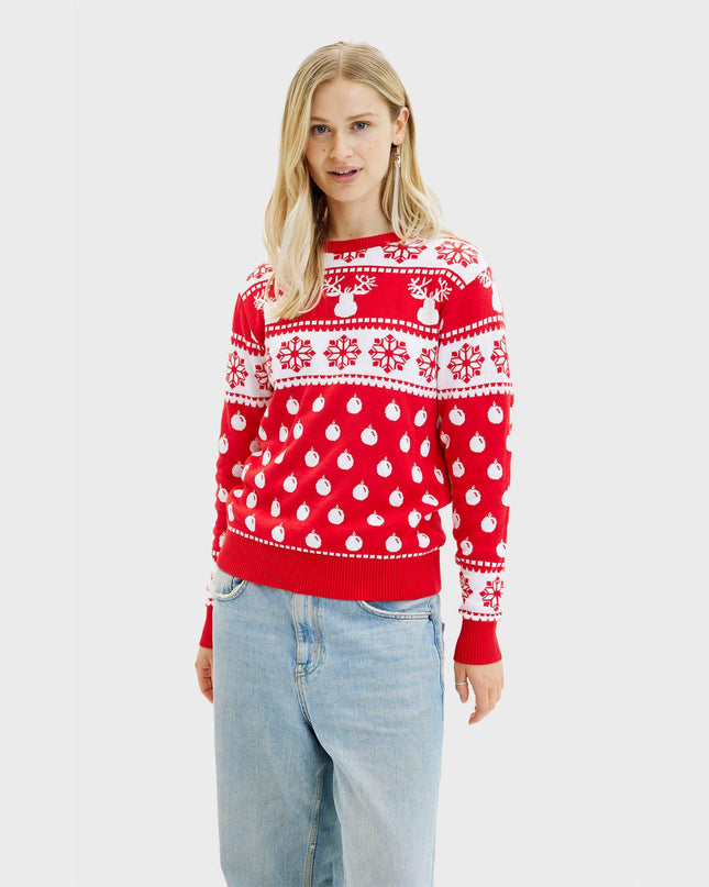 Classic Red Christmas Sweater - Women's