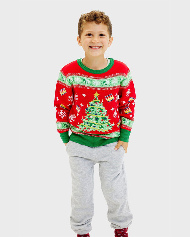 LED Christmas Tree Sweater for Kids