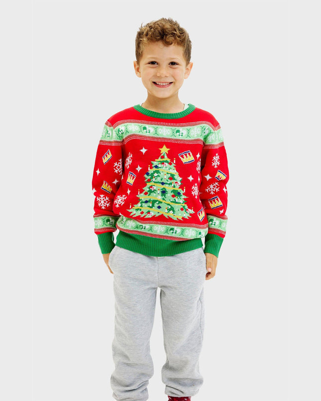 LED Christmas Tree Sweater for Kids