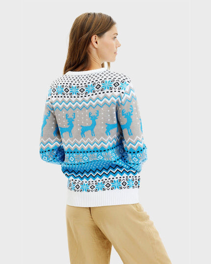 Traditional Blue Christmas Sweater for Women