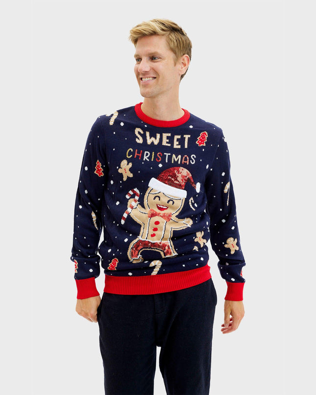 Cute Cookie Man Sweater for Men - Light-Up Ugly Sweater