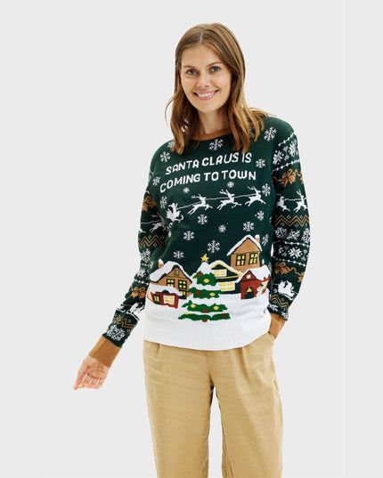 Santa Claus LED Christmas Sweater for Women