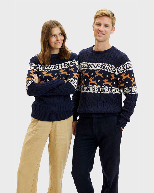 Elegant Blue Christmas Sweater for Men