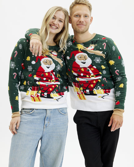 Santa Christmas Star Sweater for Men - Light-Up Design