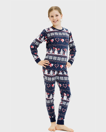 Navy Christmas Heart Pajamas for Kids