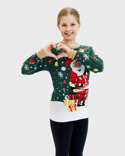 Santa Christmas Star LED Sweater for Kids