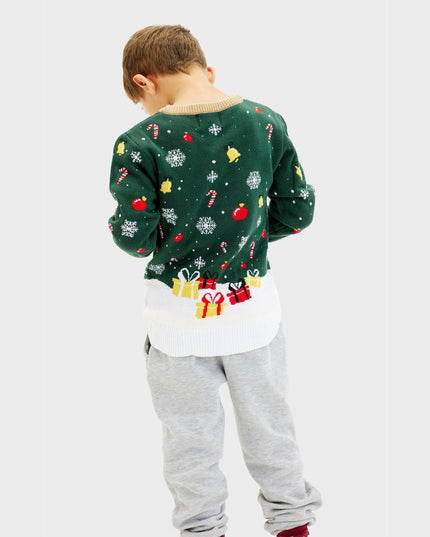 Santa Christmas Star Sweater for Kids with Lights