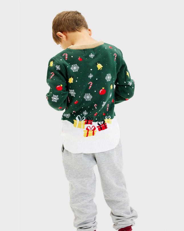 Santa Christmas Star Sweater for Kids with Lights