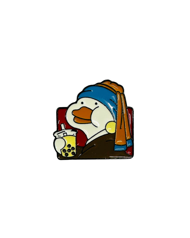 Brooch - Goose with Pearl Earring and Bubble Tea | Women’s Accessories