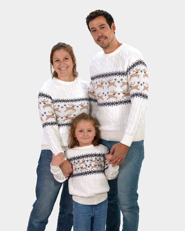 Kids Christmas Sweater White Chic Alaska Style
