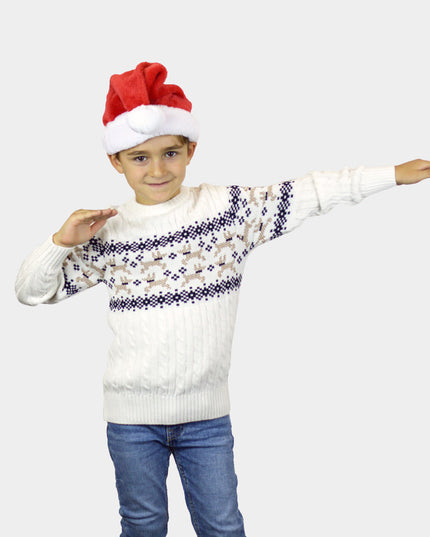 Kids Christmas Sweater White Chic Alaska Style