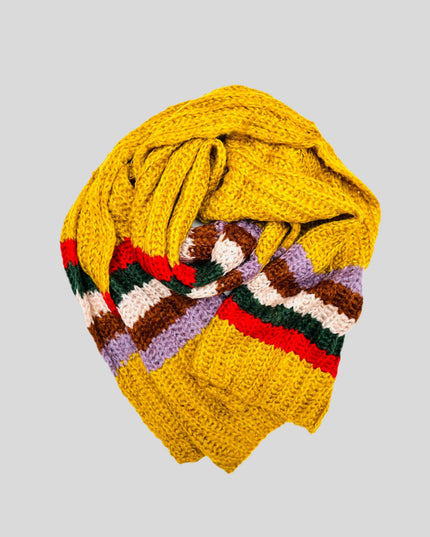 Knitted Ochre Scarf Accessories for All