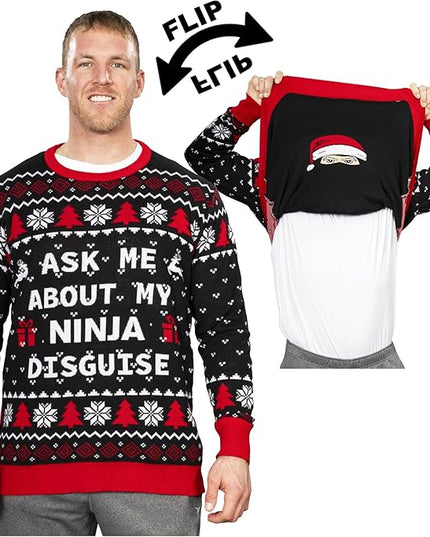 Ask Me About My Ninja Disguise Christmas Sweater