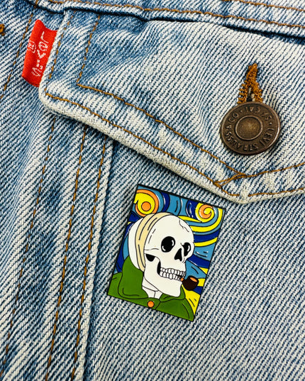 Van Gogh Skeleton Pin for Family Christmas Fun