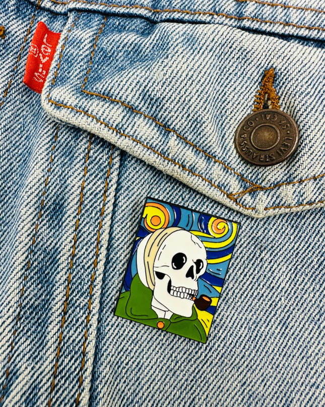 Van Gogh Skeleton Pin for Family Christmas Fun