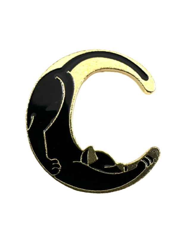 Cat Moon II Pin - Enchanting Accessory for Cat Enthusiasts