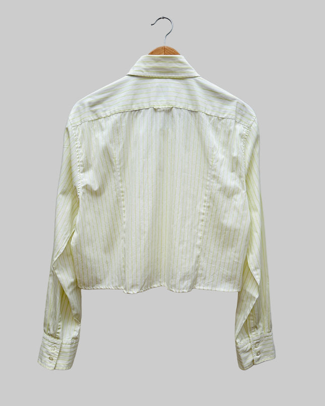 Vintage-uudelleentyöstetty paita - Raidallinen crop-paita II