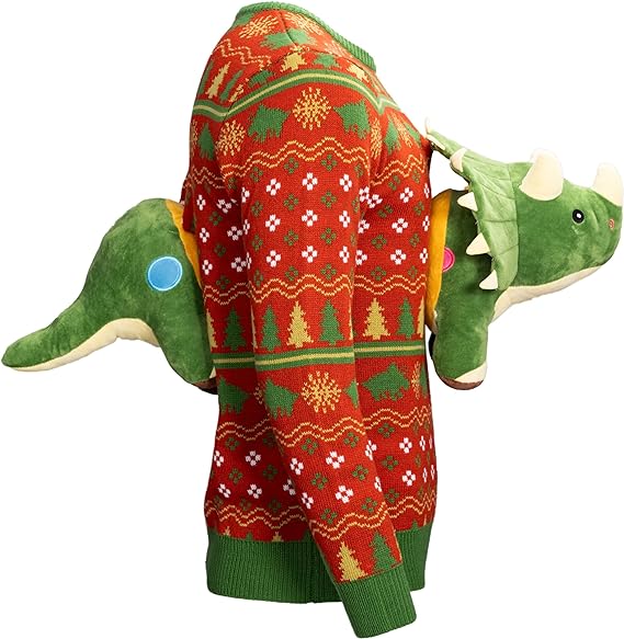 3D Triceratops Dinosaur Ugly Sweater