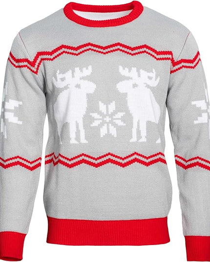 Snowflakes and Moose Ugly Christmas Sweater
