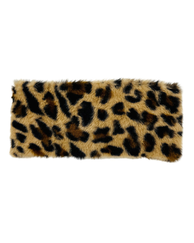 Leopard Faux Fur Headband - Light Brown for Women