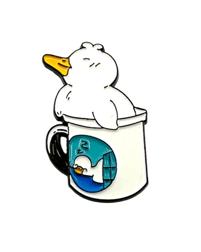 Coffee Duck Pin - Quirky Accessory for Duck Fans