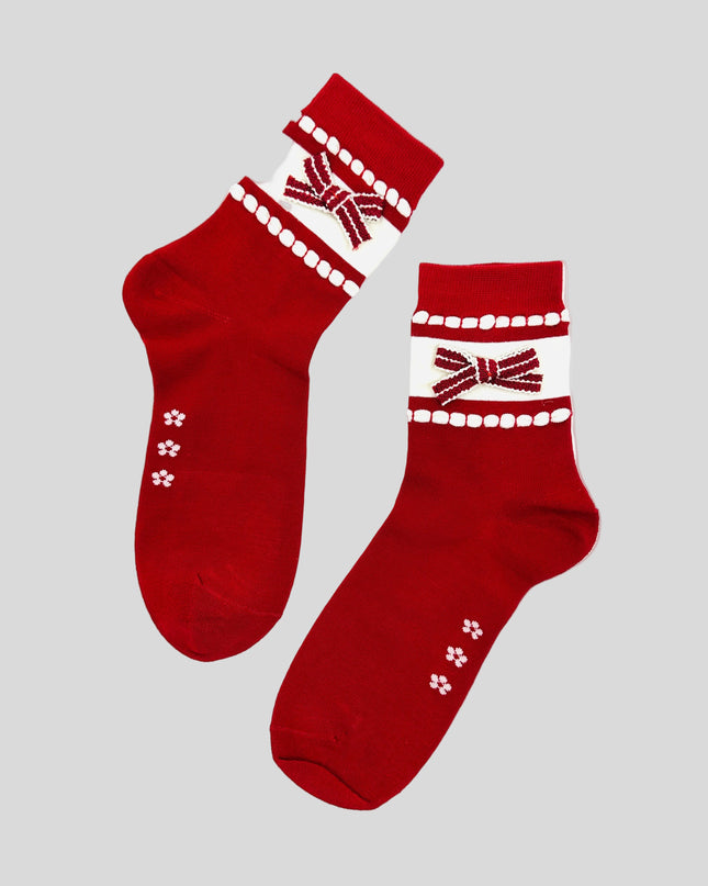 Socks - Cute Red Design II - Festive Accessory